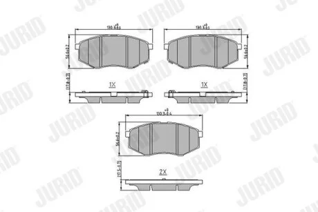 Колодки гальмівні HYUNDAI ix 20 2010-> Jurid 573454J