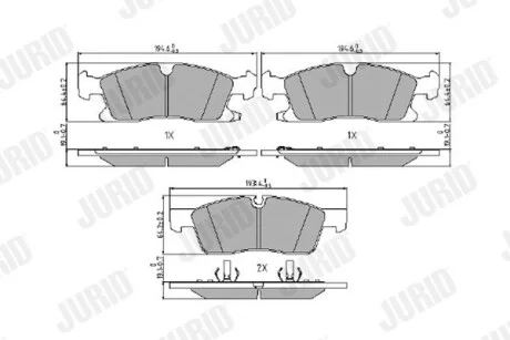 Тормозные колодки Mercedes M/GLE/GLS/GL JEEP GRAND CHEROKEE IV Jurid 573459J