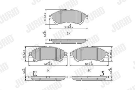 Гальмівні колодки передні Suzuki SX4, Vitara (2013->) Jurid 573777J (фото 1)