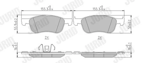 Гальмівні колодки передні FORD FIESTA Jurid 573779J