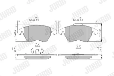Гальмівні колодки передні Audi A1 / VW Beetle, Jetta IV, Polo V / Seat Ibiza IV Jurid 573852J