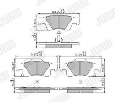 Гальмівні колодки задні Jeep Grand Cherokee IV (WK, WK2) Jurid 573860J (фото 1)