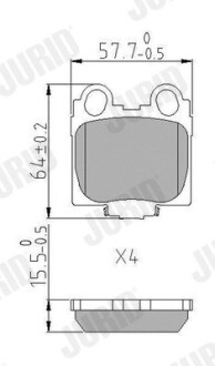 Гальмівні колодки задні Lexus GS, IS, SC/ Toyota Altezza, Aristo, Mark II, Verossa Jurid 573915J (фото 1)