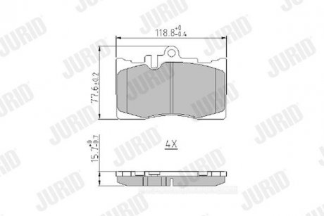 Гальмівні колодки передні LEXUS LS /TOYOTA CELSIOR Jurid 573935J (фото 1)