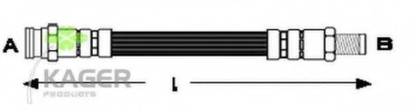 Тормозной шланг зад.ливий Peugeot 104 1.1 79-84 KAGER 38-0540 (фото 1)