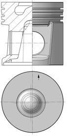 Поршень двигуна PERKINS 105,00 KOLBENSCHMIDT 40554600