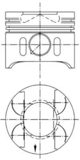 Поршень в комплекте на 1 цилиндр, STD KOLBENSCHMIDT 41014600