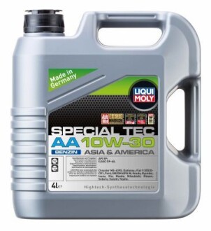 Моторна олива SAE 10W-30 SPECIAL TEC AA (API SN, ILSAC GF-5) 4л LIQUI MOLY 21337