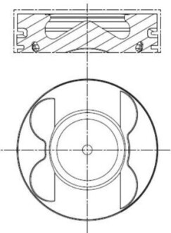 Поршень з кільцями MB 83,01 OM 642 цил. 1-3 (Mahle) MAHLE / KNECHT 001 PI 00106 000