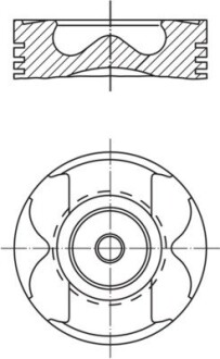 Поршень з кільцями MB 83,50 OM651 прямий шатун (Mahle) MAHLE / KNECHT 001 PI 00177 002