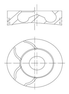 Поршень в комплекті на 1 циліндр, 2-й ремонт (+0,60) MAHLE / KNECHT 010 15 02 (фото 1)