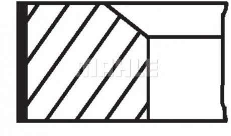 Комплект кілець поршневих з 3 шт.. MAHLE / KNECHT 01020N1
