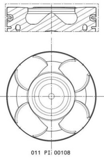 Поршень з кільцями FIAT/OPEL 83.4 198A5.000/A20DT/A20DTC/A20DTH/Z20DTJ (Mahle) MAHLE / KNECHT 011 PI 00108 001 (фото 1)