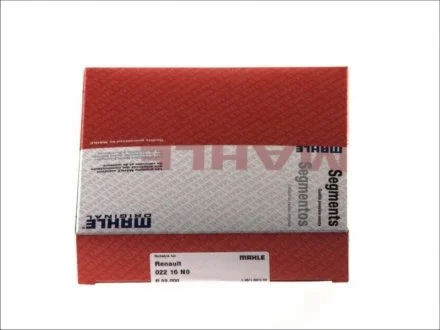 Кольца поршневые RENAULT 69.0 (1.2/1.5/2.5) D4F MAHLE / KNECHT 022 16 N0