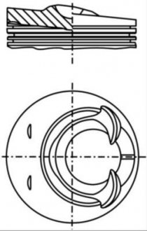 Поршень в комплекті на 1 циліндр, STD MAHLE / KNECHT 0282500 (фото 1)