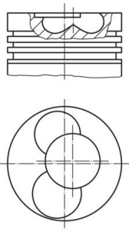 Поршень в комплекте на 1 цилиндр, STD MAHLE / KNECHT 0304000 (фото 1)