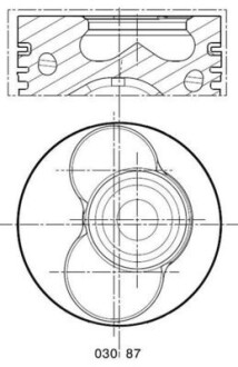 Поршень з кільцями VAG 80.00 1.9TDI AXC/AXB/ASZ/ARL T5 03- (CYL 3-4) TRAPEZ (Mahle) MAHLE / KNECHT 030 87 02 (фото 1)