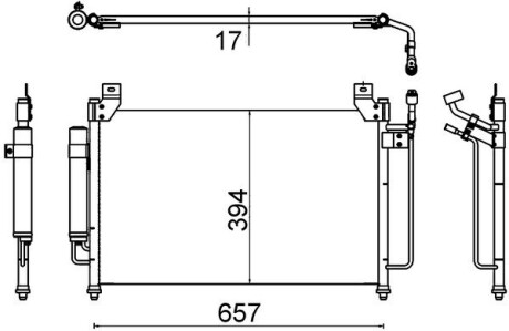 Радіатор кондиціонера MAHLE / KNECHT AC 642 000S