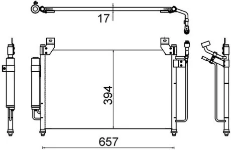 Радіатор кондиціонера MAHLE / KNECHT AC 642 000S