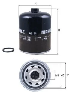Фото 1 - фильтр осушителя воздуха Mahle Scania LKW MAHLE / KNECHT AL14D Фильтр осушителя воздуха Mahle Scania LKW MAHLE / KNECHT AL14D (фото 1)
