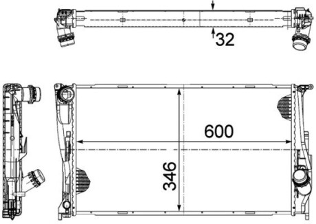 Радиатор 346 mm BMW MAHLE / KNECHT CR1083000P