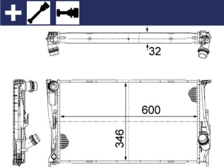 Радіатор охолодження BMW 3 (E90) MAHLE / KNECHT CR 1083 000S