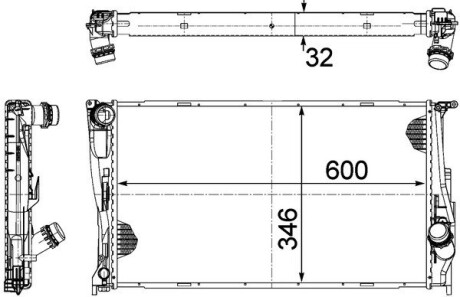 Радиатор 346 mm BMW MAHLE / KNECHT CR1086000P