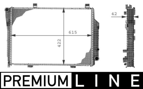 Радіатор 422 mm MERCEDES-BENZ MAHLE / KNECHT CR230000P