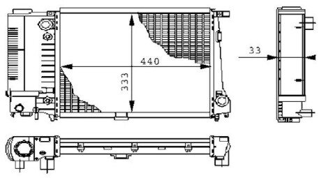 Радиатор 333 mm BMW 3 (E36) / 5 (E34) MAHLE / KNECHT CR264000S