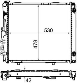 Радіатор 488 mm MERCEDES Cabriolet / Coupe / E-Class / Kombi MAHLE / KNECHT CR290000S