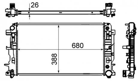 Радіатор MB Sprinter (906) "2,2-3,0CDi "06>> alt MAHLE / KNECHT CR62000S