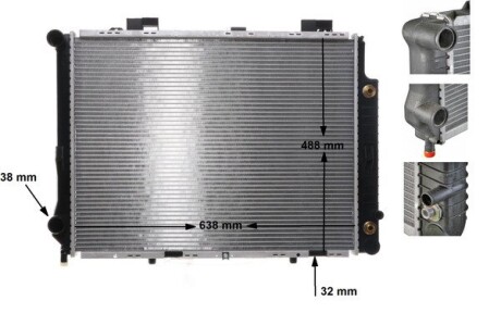 Радиатор 492 mm MERCEDES-BENZ MAHLE / KNECHT CR634000S