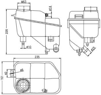 Расширительный бачёк MERCEDES CLS (C219) / E (W211, S211) 02-10 MAHLE / KNECHT CRT202000S