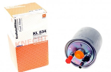 Фильтр топливный RENAULT Kangoo, Kangoo 1,5DCI-2,0DCI 07- MAHLE / KNECHT KL834 (фото 1)