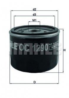 Масляний фільтр MAHLE / KNECHT OC1290 (фото 1)