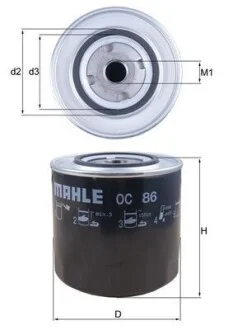 Фільтр масляний Mahle Fiat MAHLE / KNECHT OC86