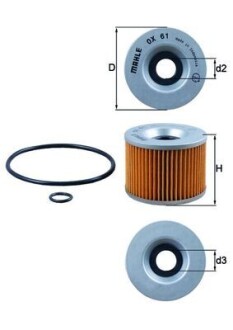 Масляный фильтр MAHLE / KNECHT OX61D
