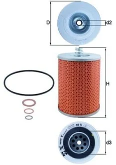 Фильтр масляный MAHLE / KNECHT OX71D (фото 1)