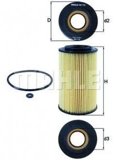 Фильтр масляный Mahle Hyundai, KIA MAHLE / KNECHT OX773D