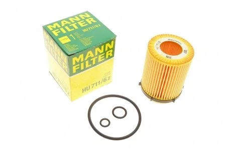 Фільтр масляний двигун MB C (W204/205), E (S212/213) 180-350 08- MANN HU711/6Z