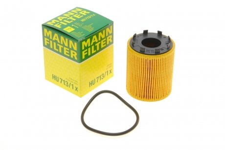 Фильтр масляный двигателя FIAT DOBLO 04-, OPEL ASTRA H 05- 1.3 CDTI MANN HU713/1X (фото 1)