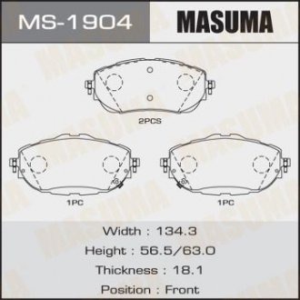 Колодки тормозные дисковые MASUMA MS1904 (фото 1)