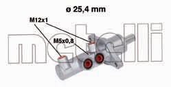 Циліндр гальмівний (головний) Metelli 05-0543 (фото 1)