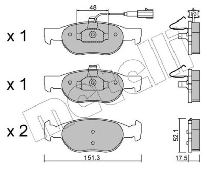 Комплект гальмівних колодок (дискових) Metelli 22-0079-0