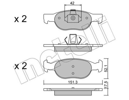 Комплект гальмівних колодок (дискових) Metelli 22-0079-1 (фото 1)