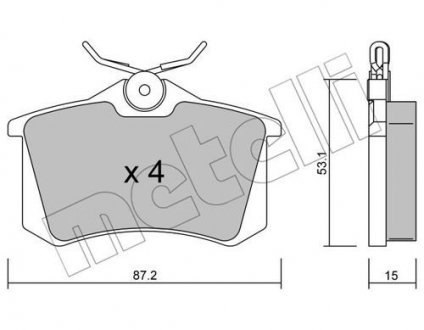 Комплект тормозных колодок с 4 шт. дисков Metelli 22-0100-0