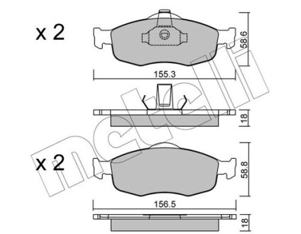 Комплект гальмівних колодок (дискових) Metelli 22-0146-0 (фото 1)