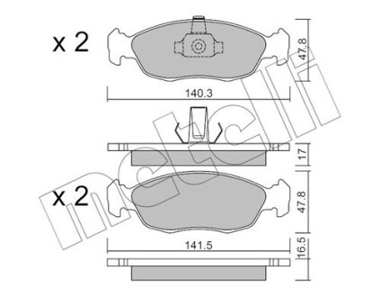 Комплект гальмівних колодок (дискових) Metelli 22-0156-1