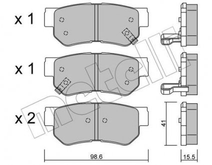 Комплект тормозных колодок с 4 шт. дисков Metelli 22-0365-0
