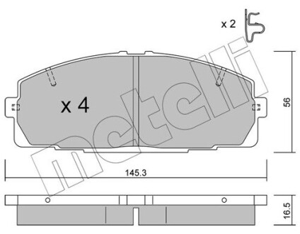 Комплект гальмівних колодок (дискових) Metelli 22-0434-0